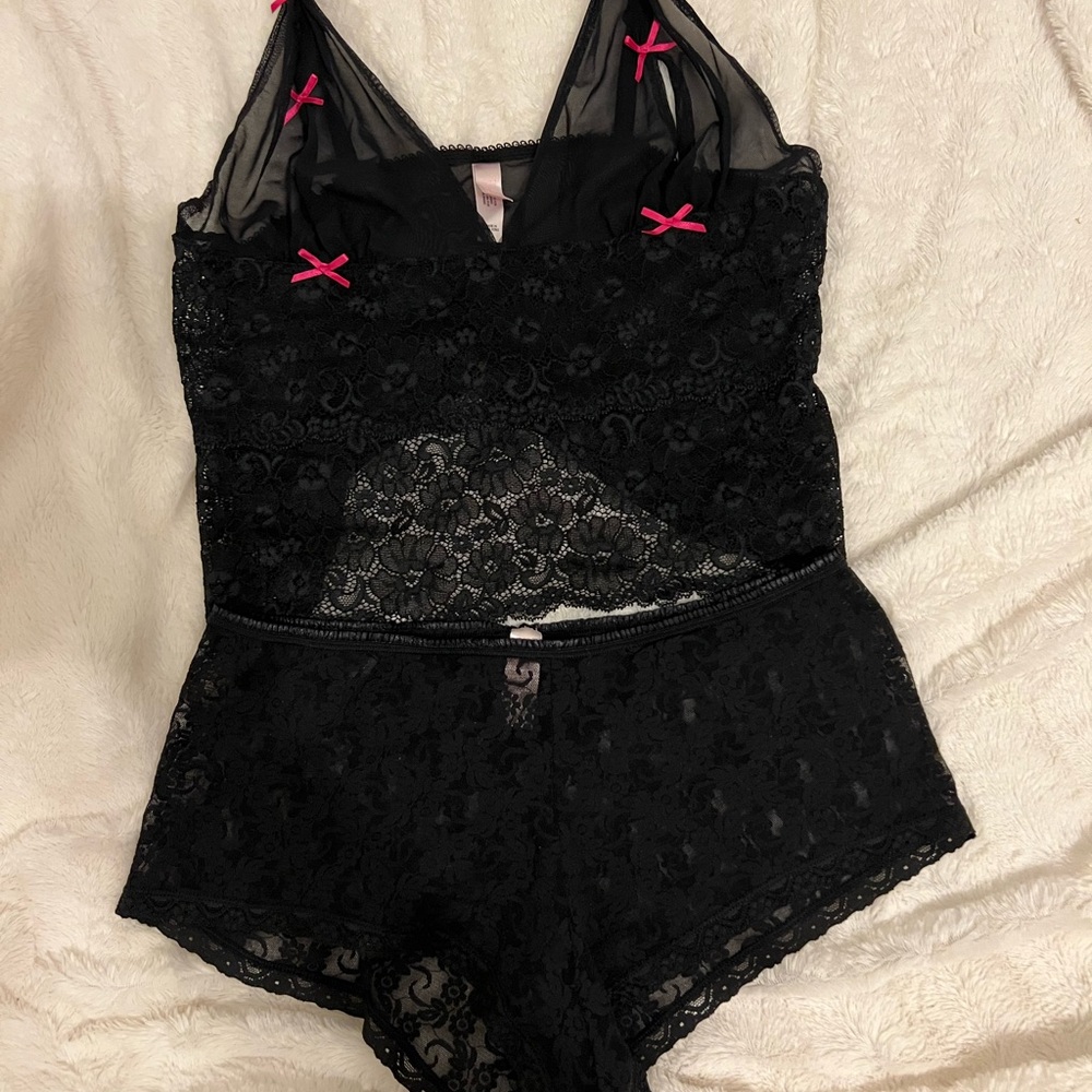 Elegant Black Lace Bodysuit Vintage Victoria’s Secret